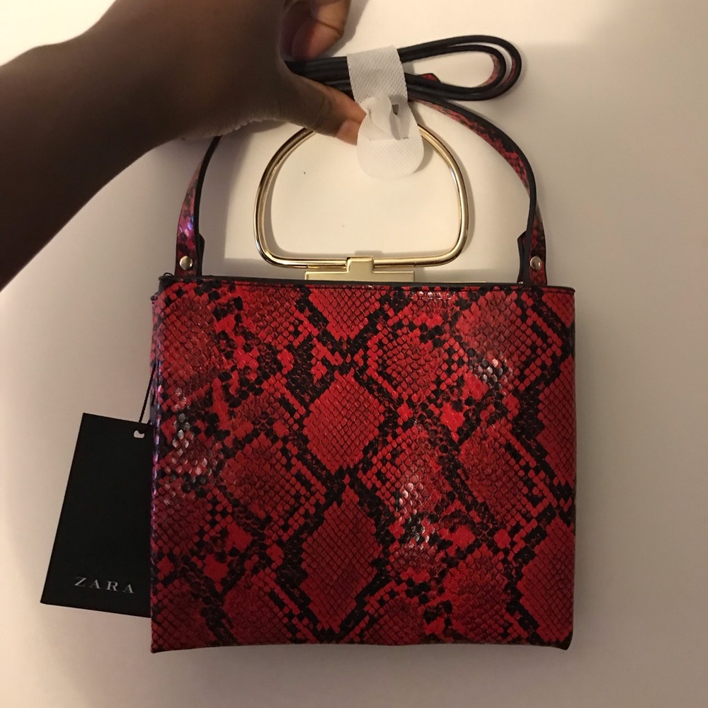 Zara Faux Snake Print Purse